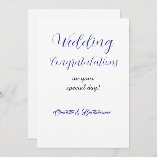 結婚おめでとうございます 招待状 (正面/裏面)