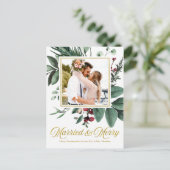 結婚おめでとうクリスマスフォト ポストカード (スタンド正面)
