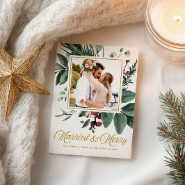 結婚おめでとうクリスマスフォト ポストカード