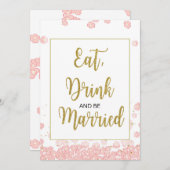 結婚おめでとうサイン | ピンクとゴールド (正面/裏面)