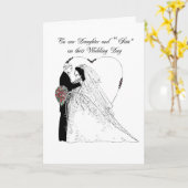 結婚おめでとう娘と「息子」 カード (黄色い花)