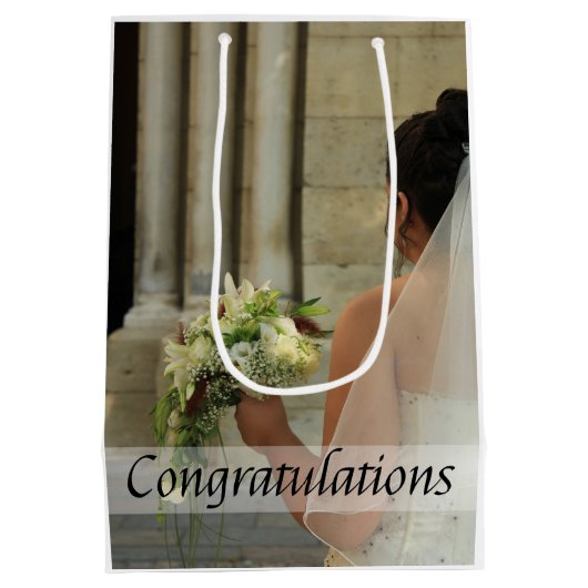 結婚おめでとう抱き枕 ミディアムペーパーバッグ (裏面)