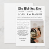 結婚おめでとう新聞写真クリスマスカード シーズンカード (正面/裏面)