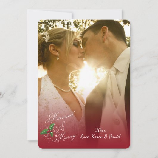 結婚おめでとう透明フォトホリデーカード シーズンカード (正面)