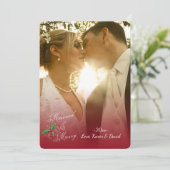 結婚おめでとう透明フォトホリデーカード シーズンカード (スタンド正面)