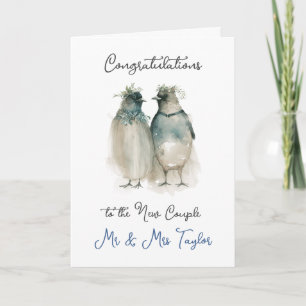 結婚おめでとう かわいいペンギン カード