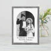 結婚おめでとう アーチフォト 黒白チェック シーズンカード (スタンド正面)