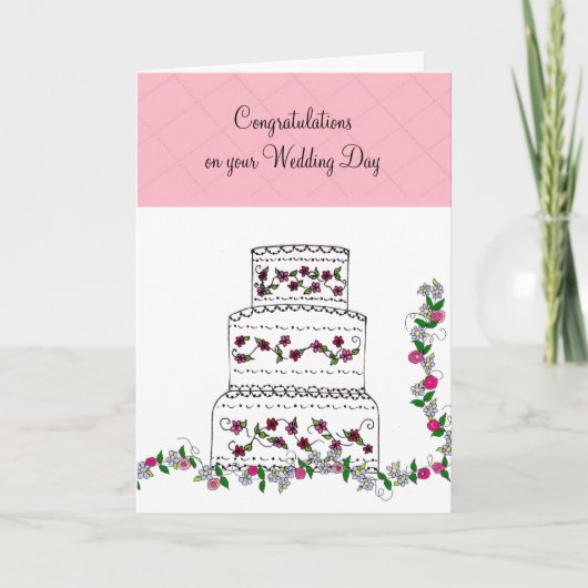 結婚おめでとう ウェディングケーキ カード (正面)