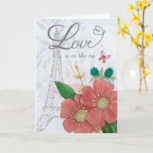 結婚おめでとう エッフェル塔の花 カード (黄色い花)