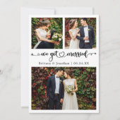 結婚おめでとう カリグラフィーハート3枚の写真 ウェディング 案内状 (正面)