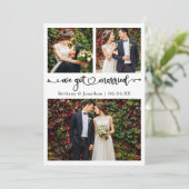 結婚おめでとう カリグラフィーハート3枚の写真 ウェディング 案内状 (スタンド正面)