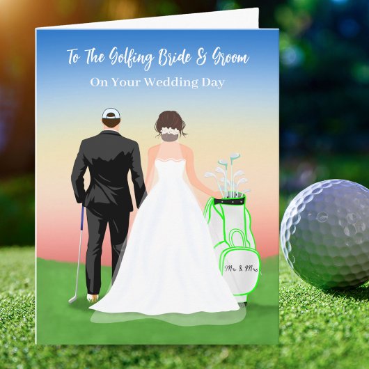 結婚おめでとう ゴルフ好きなカップル カード