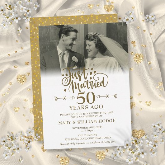 結婚おめでとう フォトギフト 50周年記念日 招待状