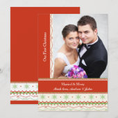 結婚おめでとう! フォトクリスマスカード シーズンカード (正面/裏面)