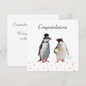 結婚おめでとう ペンギンのカップル (正面/裏面)