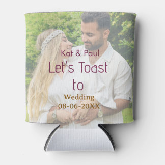 結婚おめでとう 名前 日付 シンプル ウェディング カップル 缶クーラー