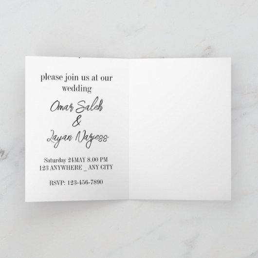 結婚おめでとう 招待状 (内部)