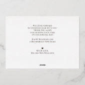 結婚おめでとう　新婚夫婦のクリスマス写真　ゴールド 箔シーズンカード (裏面)