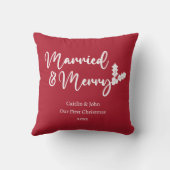 結婚おめでとう!最初のクリスマス 新婚赤 クッション (裏面)