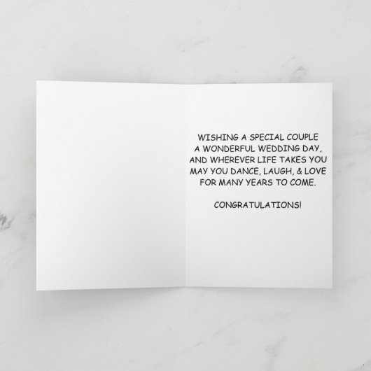 結婚おめでとう 片手で数えられるカード カード (内部)