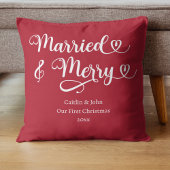  結婚おめでとう　私たちの初めてのクリスマス　新婚赤 クッション