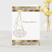 結婚おめでとう　花嫁さんと花婿さん カード (黄色い花)