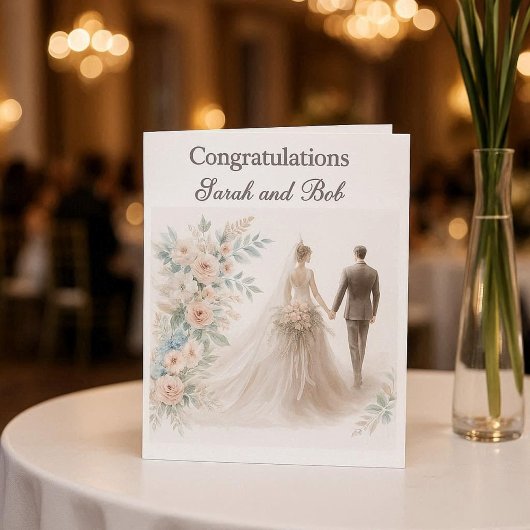 結婚おめでとう 花嫁と花婿 カード