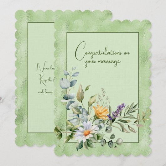 結婚おめでとう 花束 ノートカード (正面/裏面)