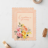結婚おめでとう 花束 ノートカード (正面/裏面インサイチュ)