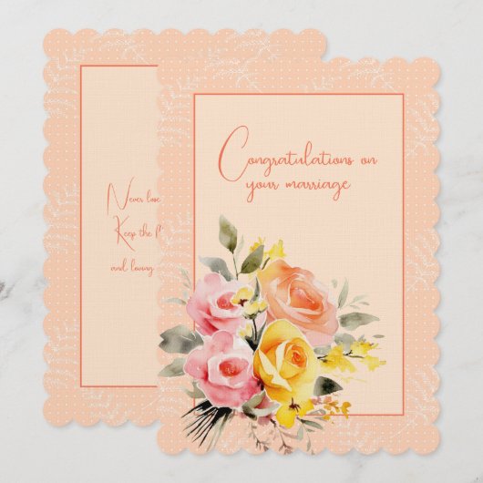 結婚おめでとう 花束 ノートカード (正面/裏面)