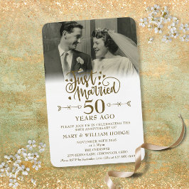 結婚おめでとう 50周年記念の結婚写真 マグネット