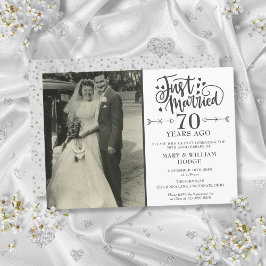 結婚おめでとう 70周年記念の結婚式の写真 招待状