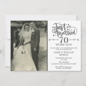 結婚おめでとう 70周年記念の結婚式の写真 招待状 (正面)