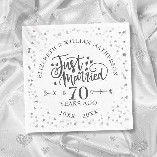 結婚おめでとう 70周年記念 スタンダードカクテルナプキン