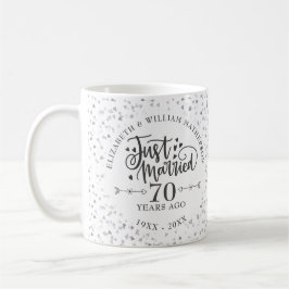 結婚おめでとう 70回目の結婚記念日 愛ハート コーヒーマグカップ