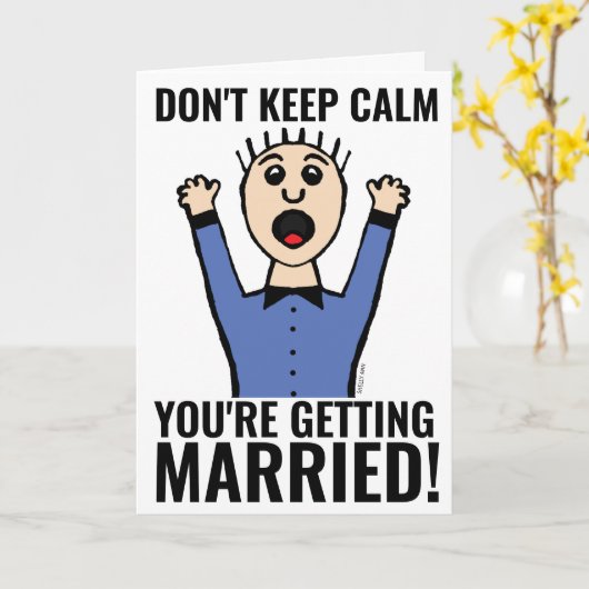 結婚おもしろいのカードを落ち着け保なさい！ カード (黄色い花)