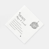 結婚おもしろいの事実手描きディスコファンキーボール スタンダードランチョンナプキン (角)