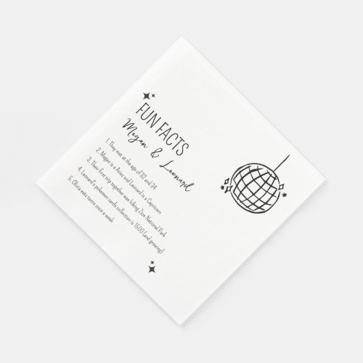 結婚おもしろいの事実手描きディスコファンキーボール スタンダードランチョンナプキン (角)