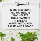 結婚おもしろいはカジノカード記念日だ キッチンタオル (折り畳み)