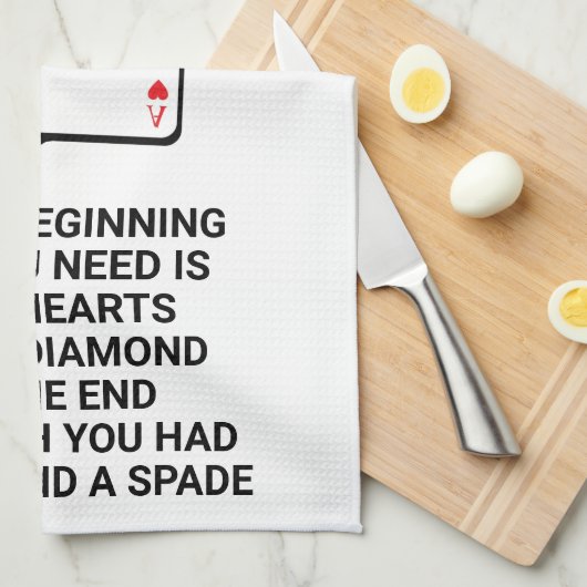 結婚おもしろいはカジノカード記念日だ キッチンタオル (四つ折り)