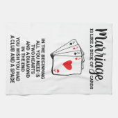 結婚おもしろいはカジノカード記念日だ キッチンタオル (横)