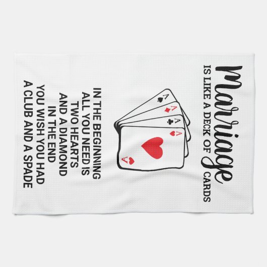 結婚おもしろいはカジノカード記念日だ キッチンタオル (横)