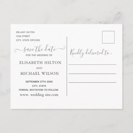 結婚おもしろいカップルがデートを変える 案内ポストカード (裏面)