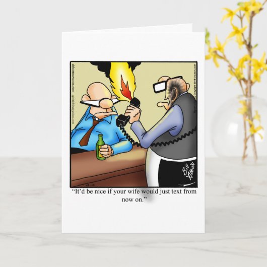 結婚おもしろいユーモア空白のカード カード (黄色い花)