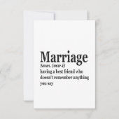 結婚おもしろい定義カップル夫婦ギフト サンキューカード (正面)