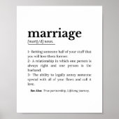 結婚おもしろい定義タイポグラフィ引用文 ポスター (正面)