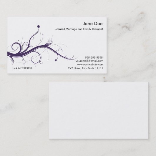 結婚および家族のセラピストの名刺 名刺 (正面/裏面)