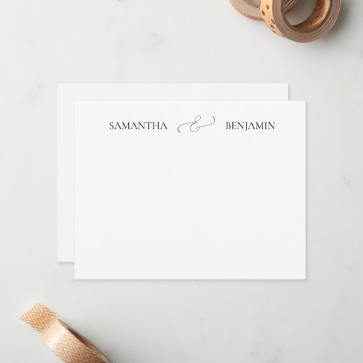 結婚お礼 カップル 名前 アンパサンド ノートカード (正面/裏面インサイチュ)