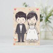 結婚かわいい夫婦 招待状 (スタンド正面)
