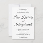 結婚かわいい夫婦 招待状 (裏面)